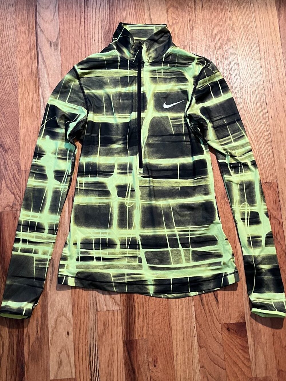 Nike Pro Dri-Fit Quarter Zip Neon Yellow Sz M